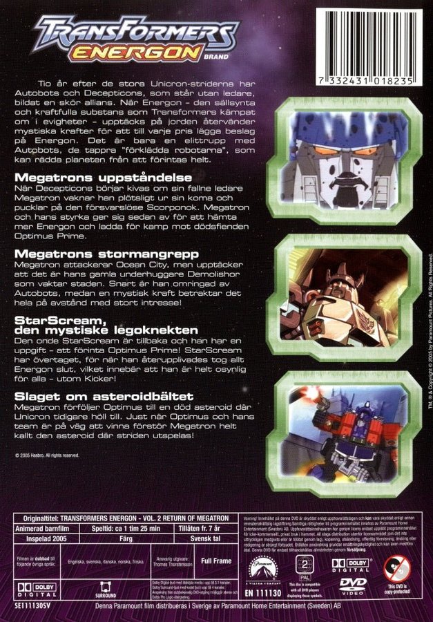 Transformers energon the return of megatron dvd 2004 deals