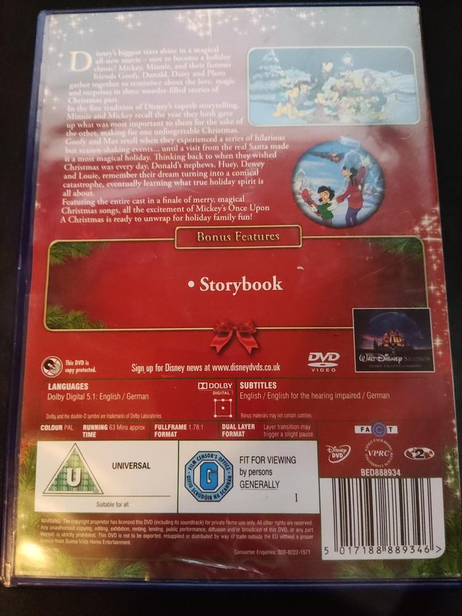 Musse Pigg och hans vänner firar jul (1999) DVD Köp på Tradera (572319530)
