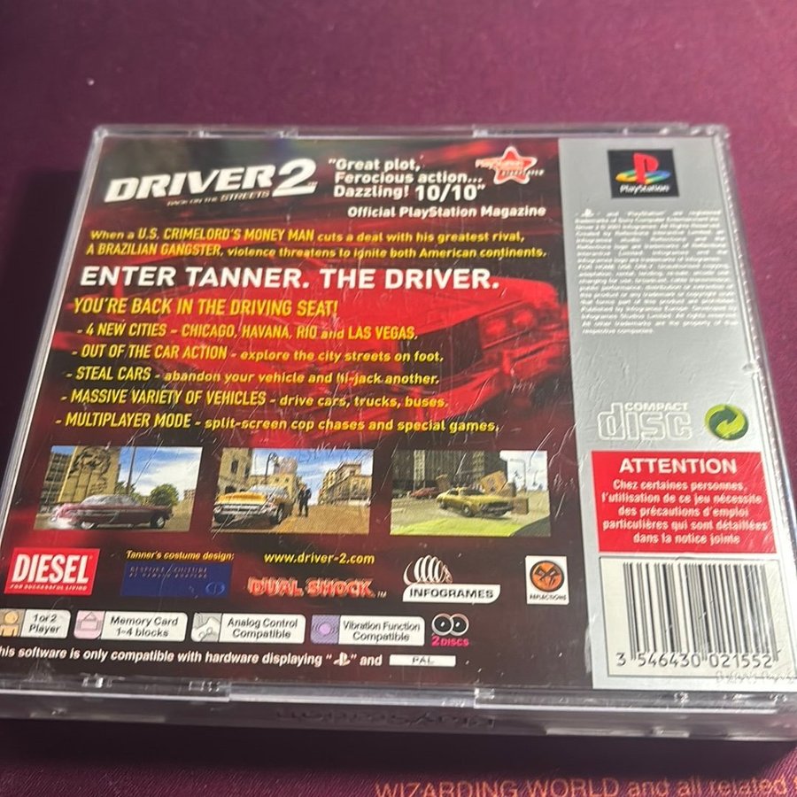 Driver 2 Sur PS1 (PlayStation 1) - Édition Platinum - Complet - Bon état