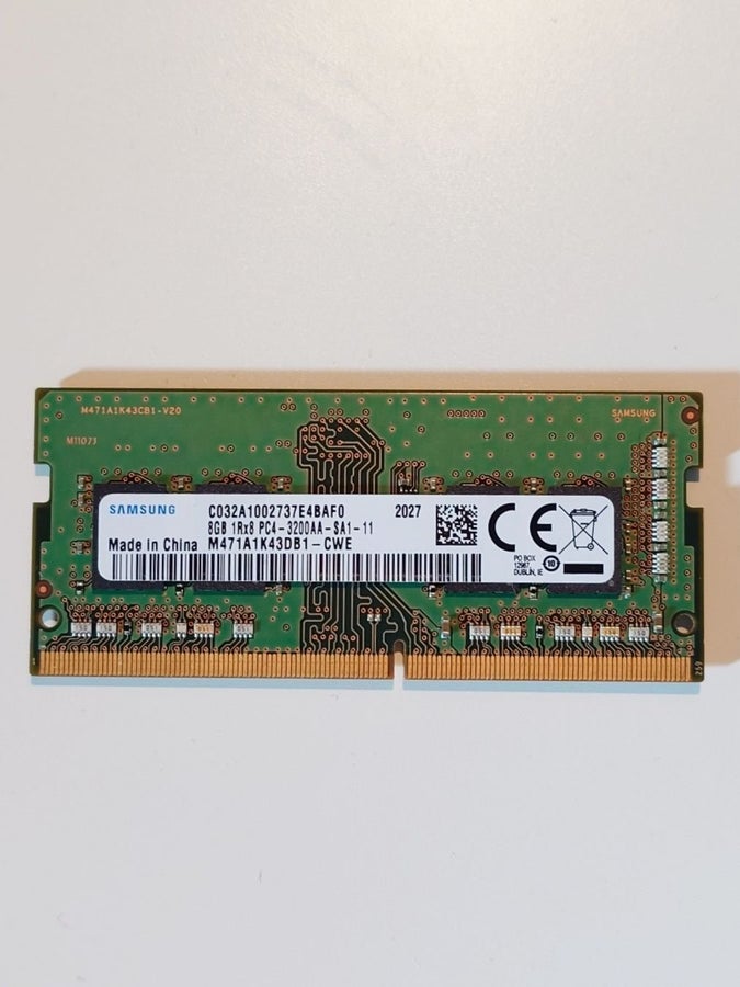 8GB DDR4 RAM for laptop PC4-3200AA-SA1-11 Samsung | Köp på Tradera