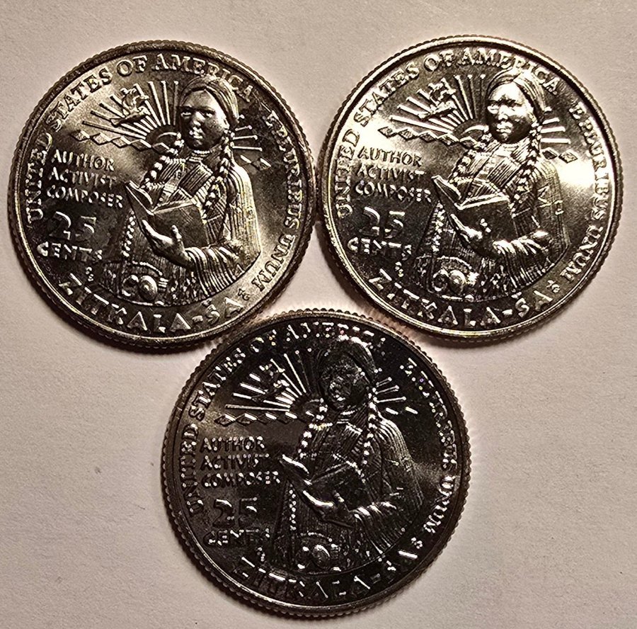 25 Cent 2024 ZitkalaŠa P, D, & S mint mark Köp på Tradera (650253556)