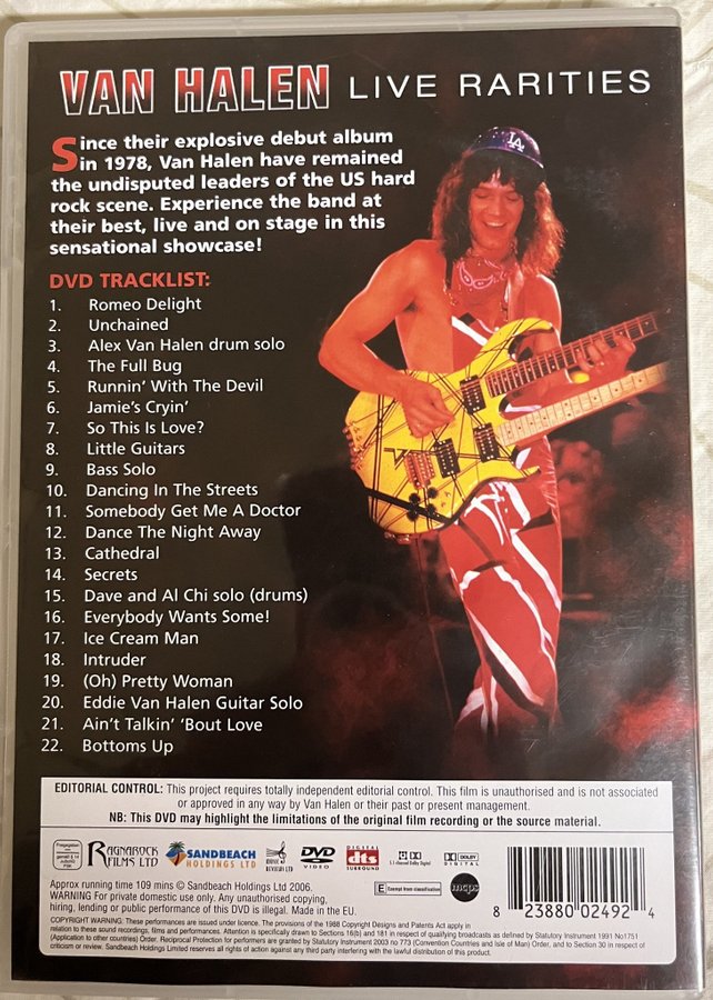 ミュージック VAN HALEN LIVE RARITIES DVD Van Halen - Live Rarities DVD | Köp på Tradera (707465749)