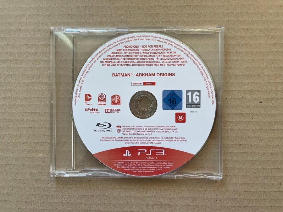 Batman Arkham Origins Promo Disc PS3 - Comme Neuf