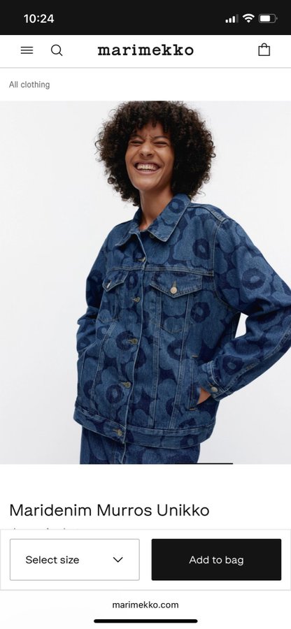 Marimekko Maridenim Murros Unikko Jacka stl S Köp på Tradera