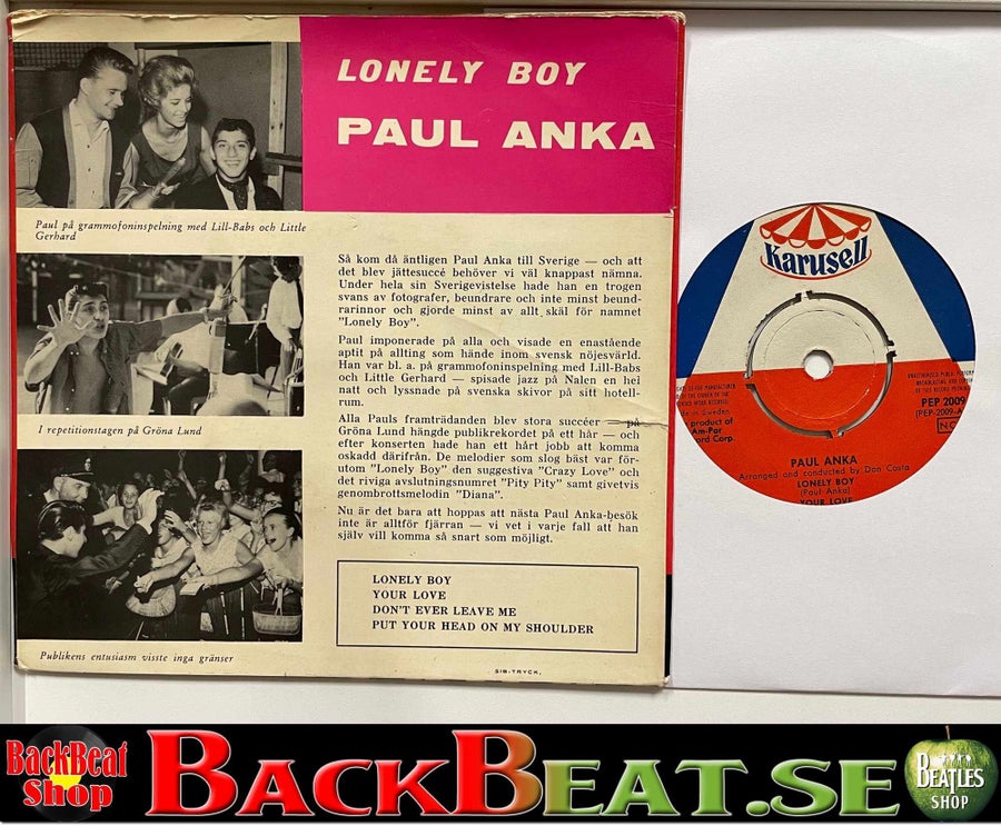 PAUL ANKA - LONELY BOY | Köp från backbeat på Tradera (747331045)
