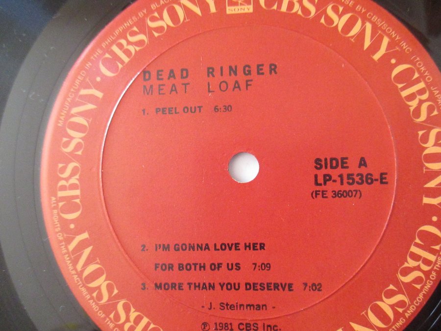 MEAT LOAF Dead Ringer [LP, 1981] Philippinespr.. Köp på Tradera