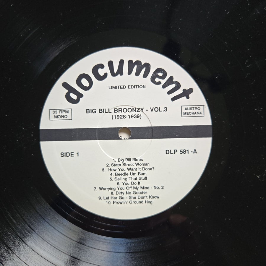 Big Bill Broonzy Vol. 3 CD document Release “Complete Recorded