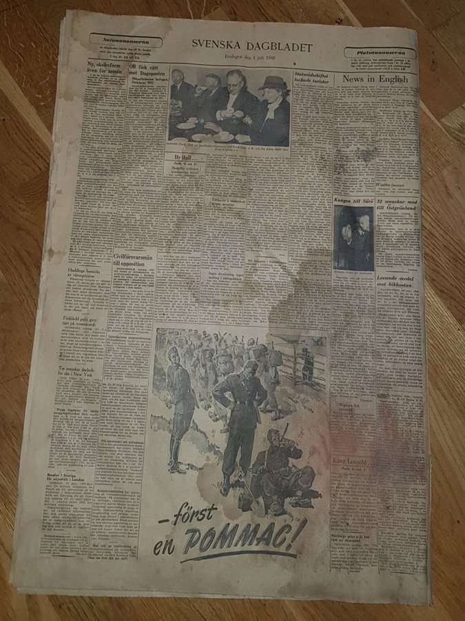 Svenska Dagbladet 1 Juli 1949 Upplaga A 440683221 Kop Pa Tradera