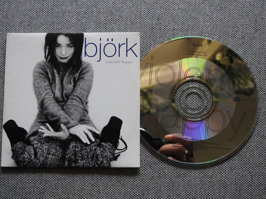 Bjork Violently Happy Cd Singel Promo Pappf Kop Pa Tradera
