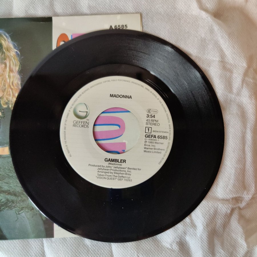 マドンナ　GAMBLER (Jogador)　ブラジル盤７”シングルレコード MADONNA マドンナ GAMBLER (Jogador) ブラジル盤7”シングル