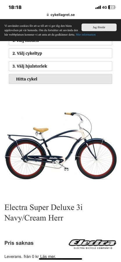 Se produkter som liknar Electra Super Deluxe 3i på Tradera