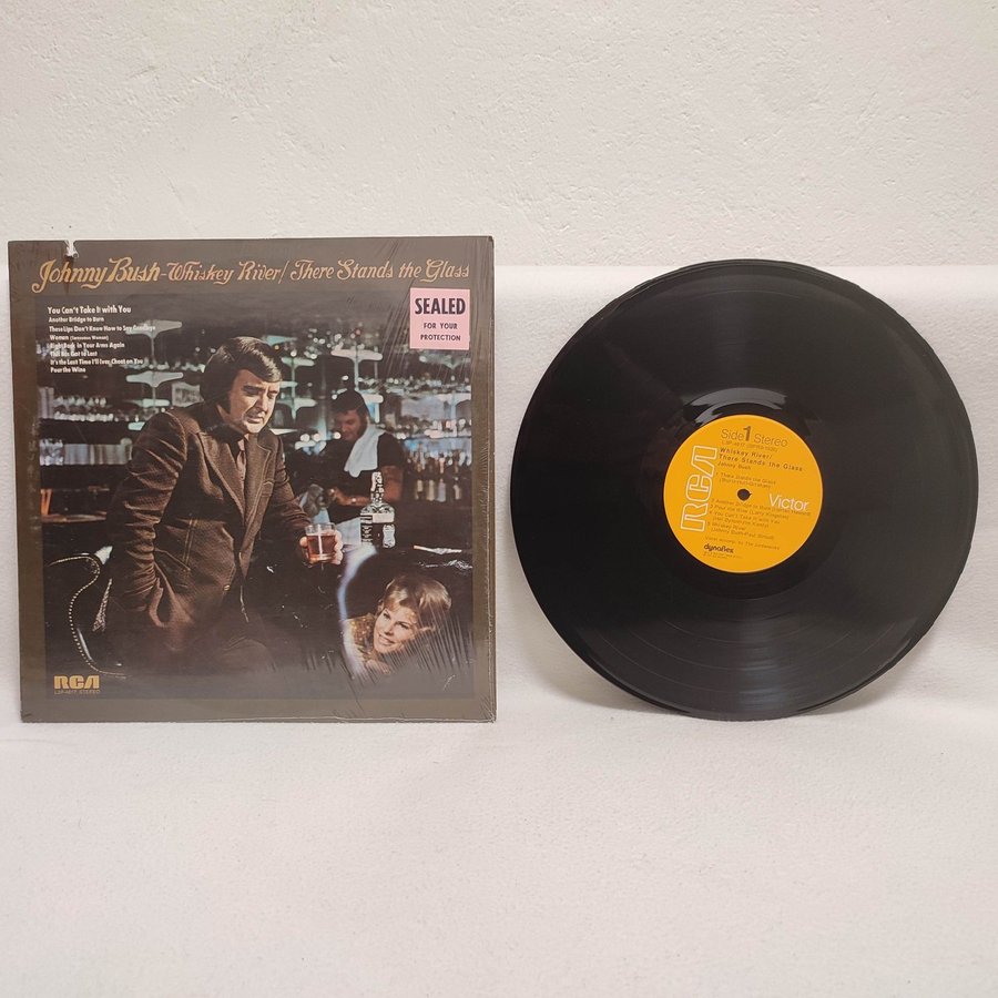 Johnny Bush Whiskey River There Stands The Glass US ORIGINAL 1973 EXC