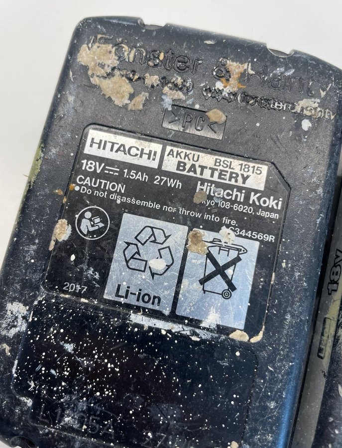 2-Pack Hitachi Batteri 18V 1,.. | Köp från ByggMedRetur på Tradera ...