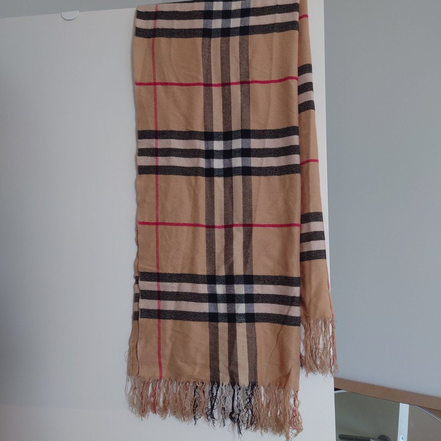 Burberry beige svart rod halsduk Kop pa Tradera 646180013