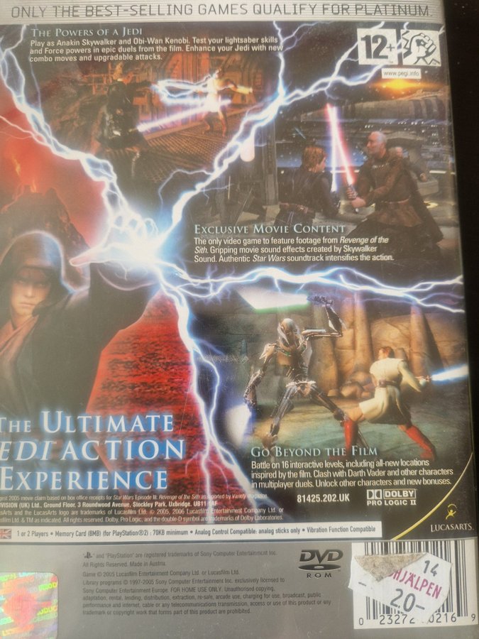 STAR WARS: EPISODE Iii La Revanche Des Sith Sony Playstation 2 (Ps2