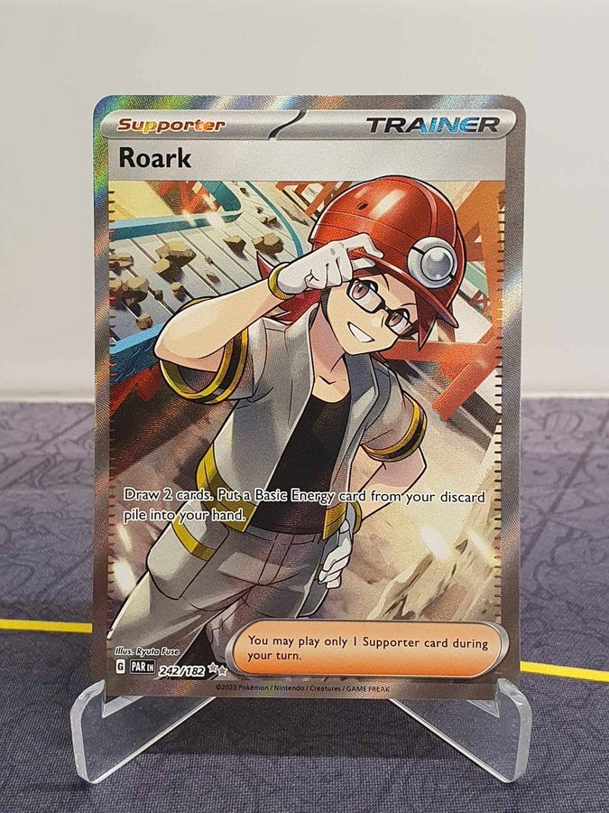 roark pokemon card (173/182) (Reverse Holo) Paradox Rift - Draw 2 cards Roark Full Art Trainer Ultra