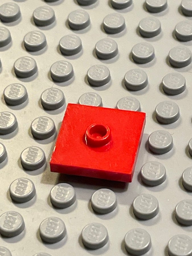 LEGO Plate 2X2 W 1 Knob 87580 Bright Red 1st Kop pa Tradera 626965226