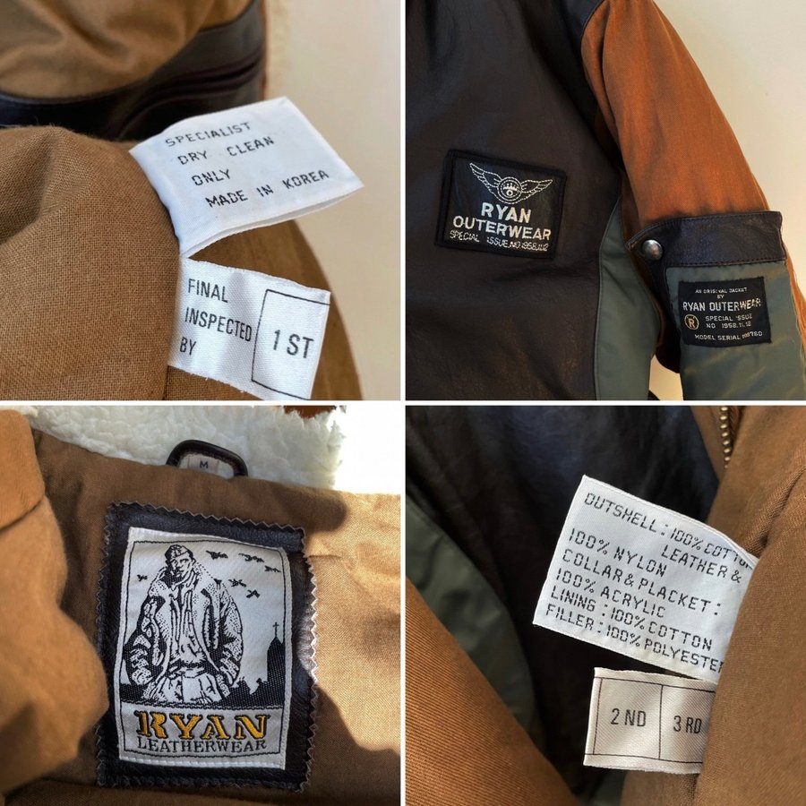 Vintage Ryan Leatherwear Pilot Jacket M