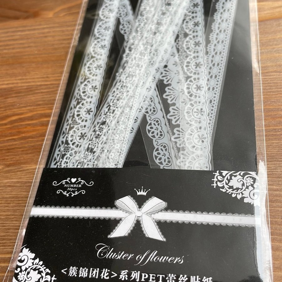 Förpackning Vita Vintage Spets/Border Stickers... Köp på Tradera