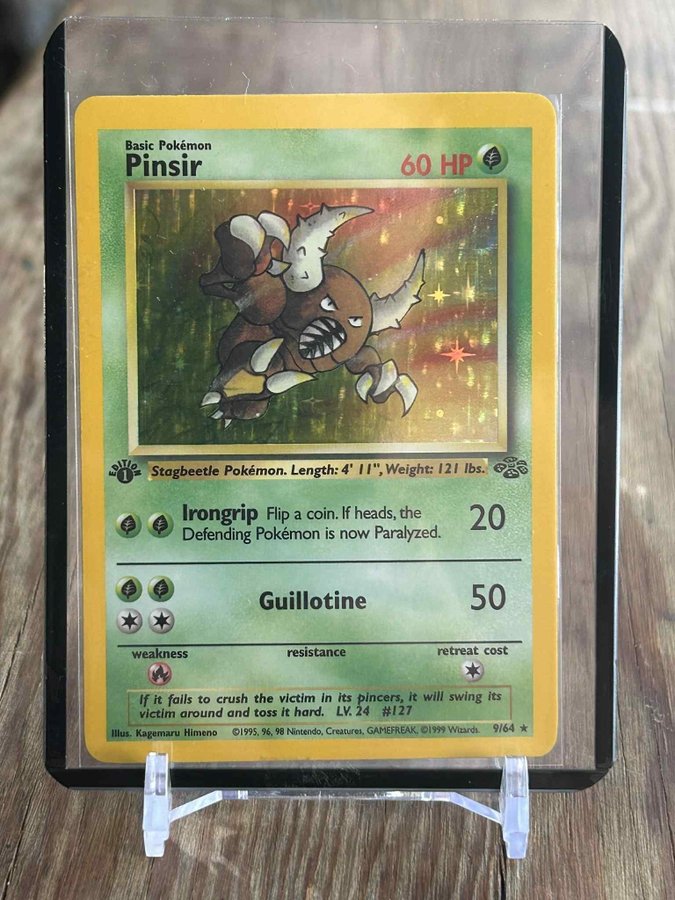 1995 pinsir pokemon card value Pokemon Card Pinsir Lv.24 No.127 Old Back Holo Rare 2000 NM-EX Japanes main image 0