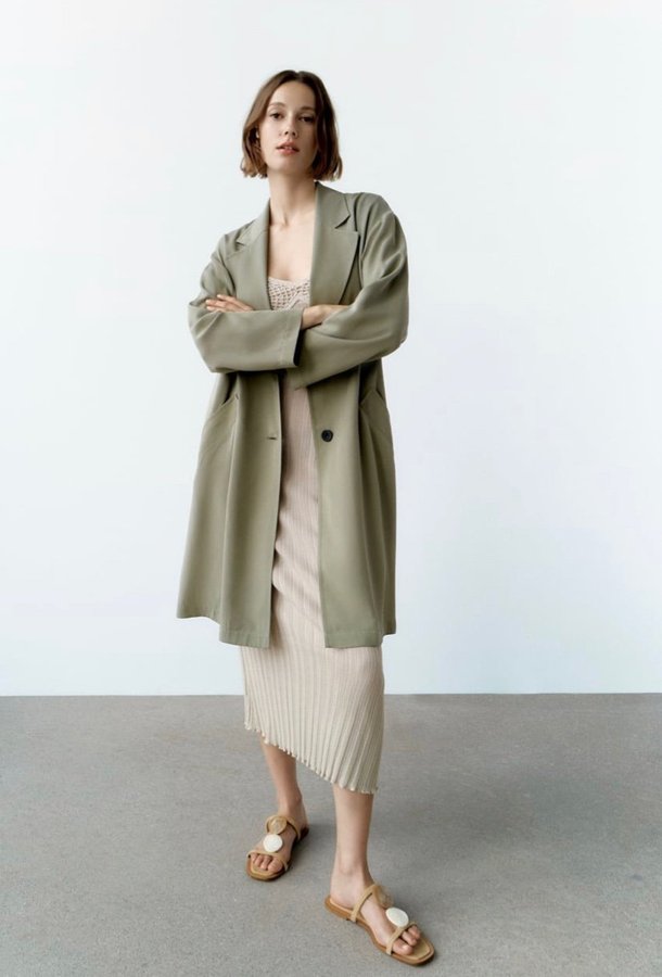 Khaki zara coat Clearance