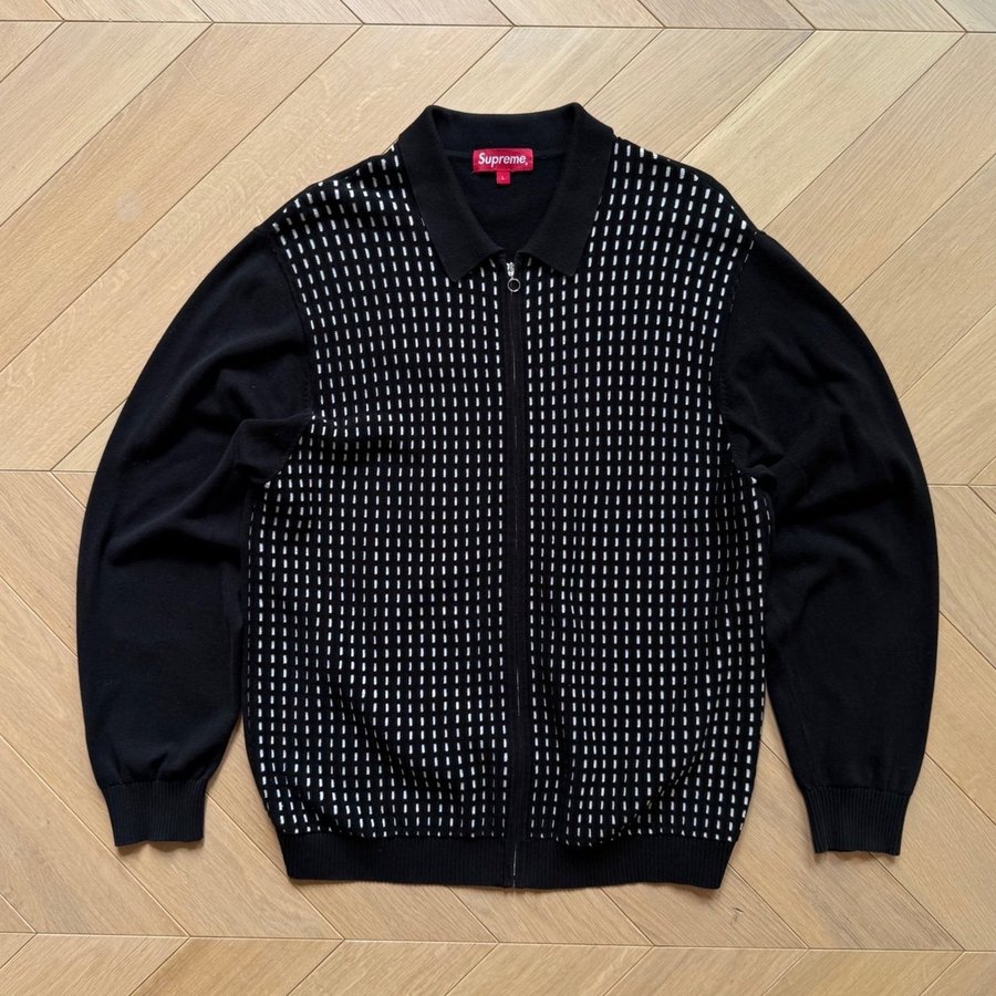 トップス Supreme Dashes Zip Up Knit Polo Supreme Dashes Zip Up Knit Polo (SS18) - $158