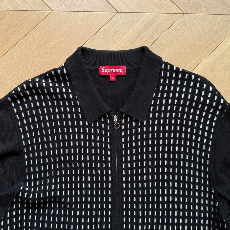 トップス Supreme 18ss Dashes Zip Up Knit Polo Dashes Zip Up Knit Polo – Supreme