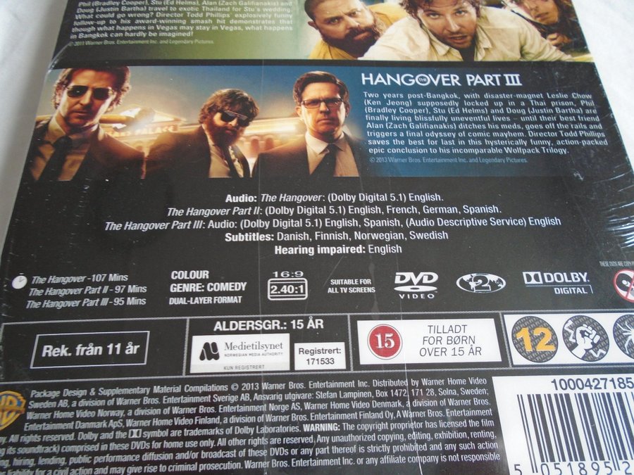 Hangover Trilogy Hangover 123 THE HANGOVER PART III THE HANGOVER (DVD)