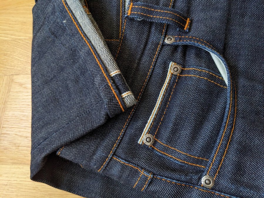 Nudie Jeans Brute Knut Dry Orange Selvage Selvedge W30 L28