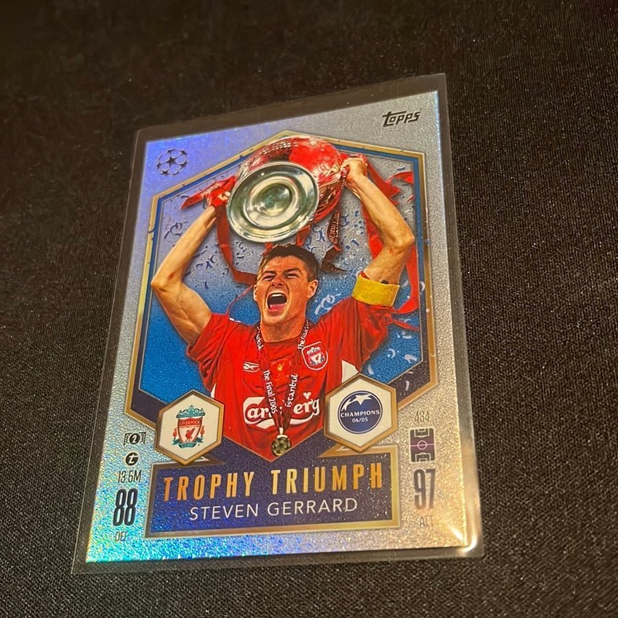 Steven Gerrard Trophy Triumph Topps Match Köp på Tradera