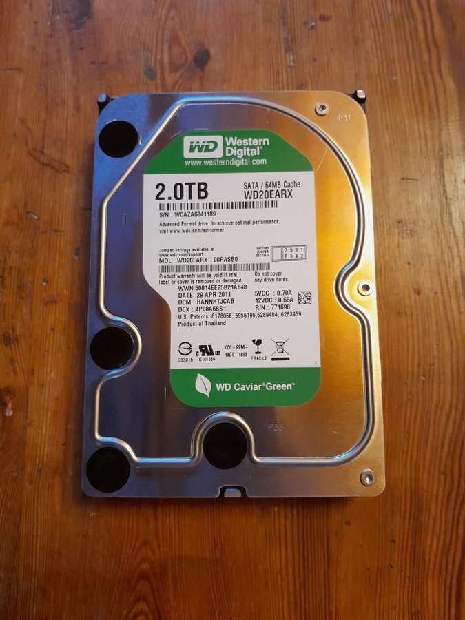 2TB WD Green (SATA HDD 3.5'') | Köp på Tradera (729981583)