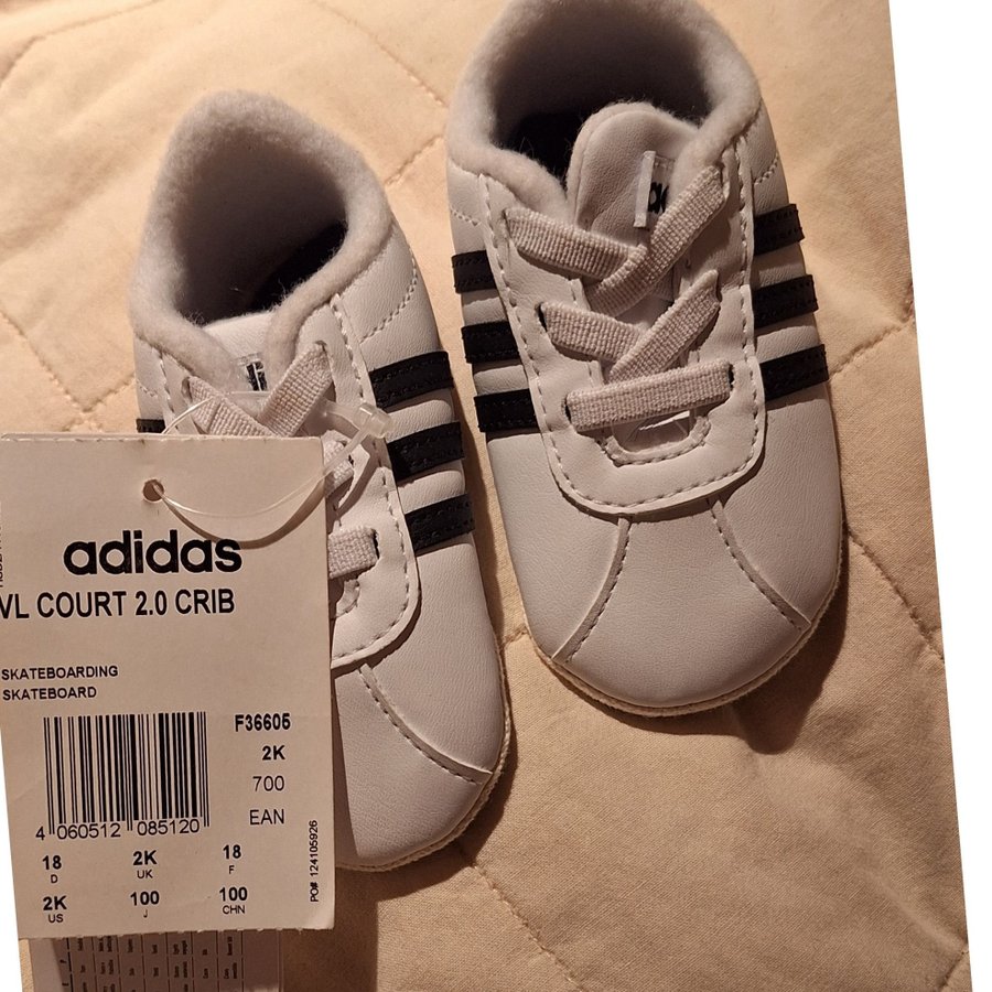 Adidas VL Court 2.0 Crib Vita Storlek 18 Kop pa Tradera 644676343