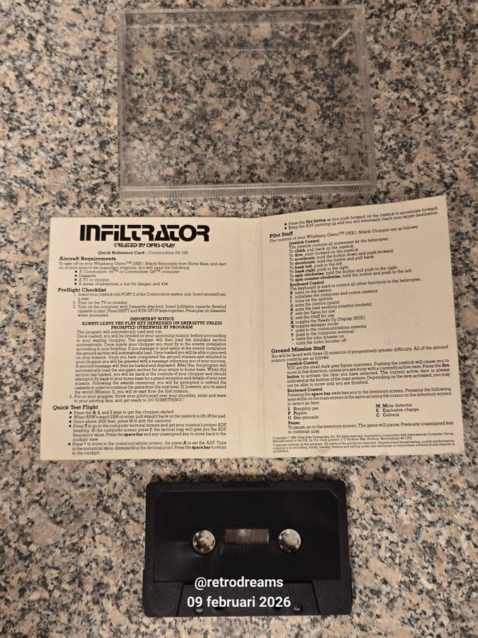INFILTRATOR pour Commodore - Jeux vidéo