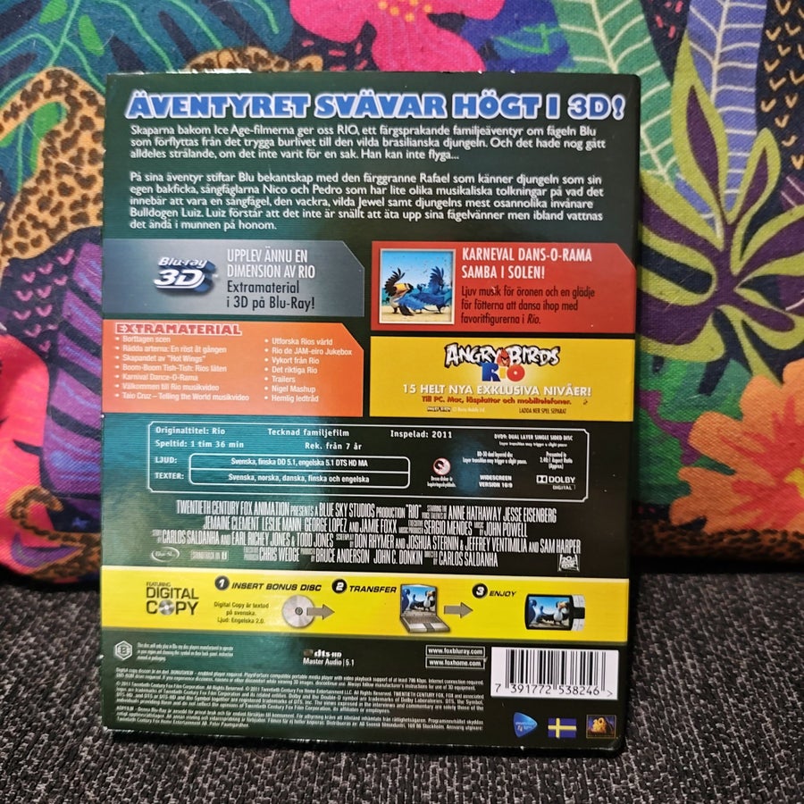 Que Que Blu Rio Rio 3D (Blu-ray 3D, Blu-ray, DVD) inplastad, pa.. | Köp på Tradera ...