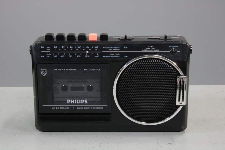 Philips D7180 Vintage Portable Cassette Player Recorder 2band Am/fm Radio