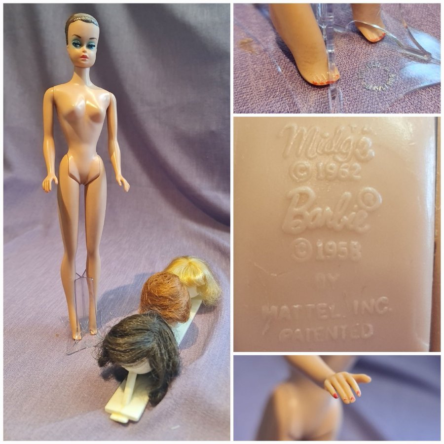 Barbie Fashion Queen 1962 (1963) Par Mattel - Originale Avec Maillot Et Perruques