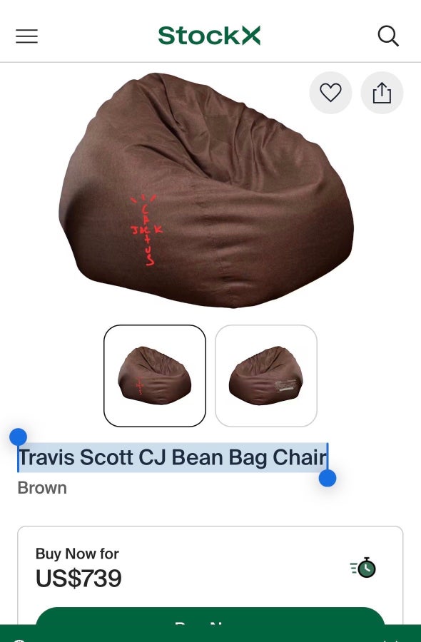 Travis Scott CJ Bean Bag Chair | Köp på Tradera (739557207)