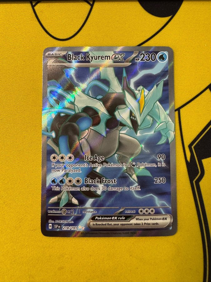 218 191 pokemon card Black Kyurem EX 2024 Pokemon Surging Sparks #218/191 CGC 9 – Far Out Comics main image 0