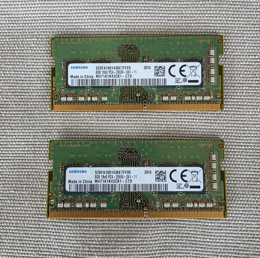Samsung 16GB (2x8GB) DDR4 2666Mhz SO-DIMM (Lapt.. | Köp på Tradera