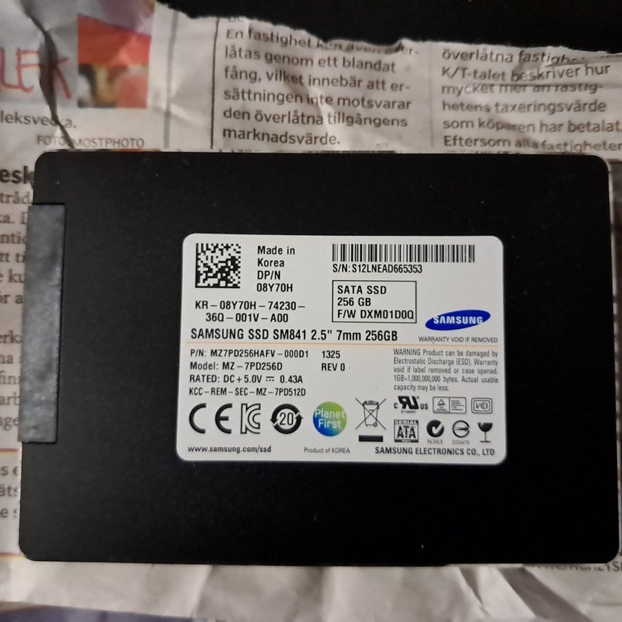 Se produkter som liknar Samsung SSD SM841 2.5 256GB pa Tradera 649607589