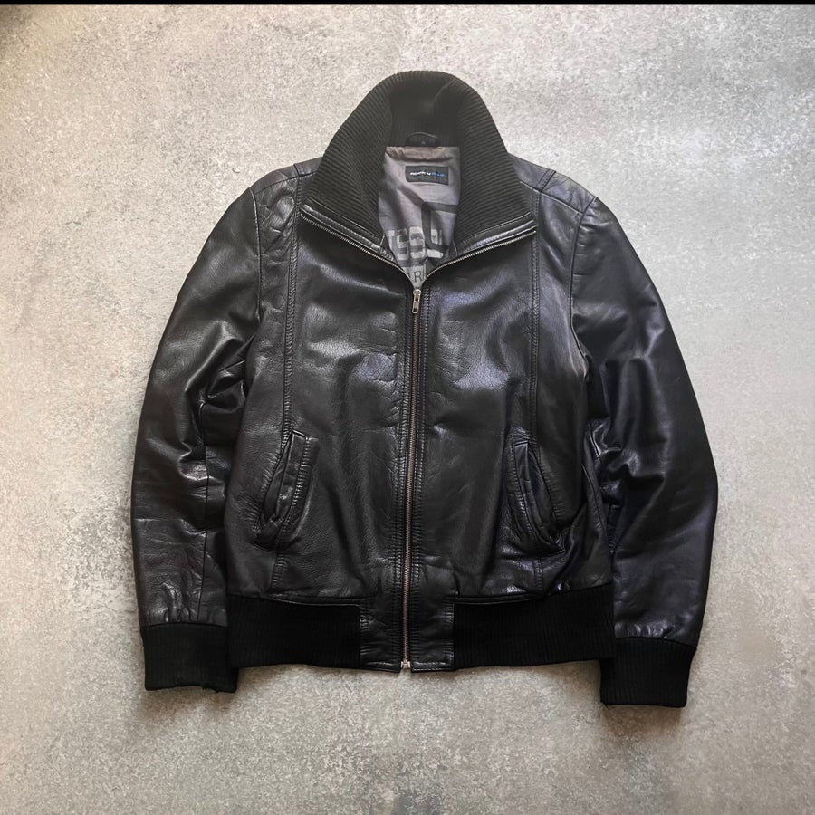 Rock 'N blue vintage 00s y2k leather jacket siz.. | Köp på Tradera