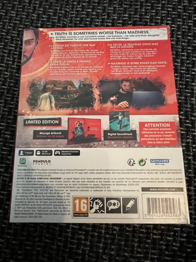 Alfred Hitchcock Vertigo Sur PS5 - Édition Limitée - Neuf Sous Blister