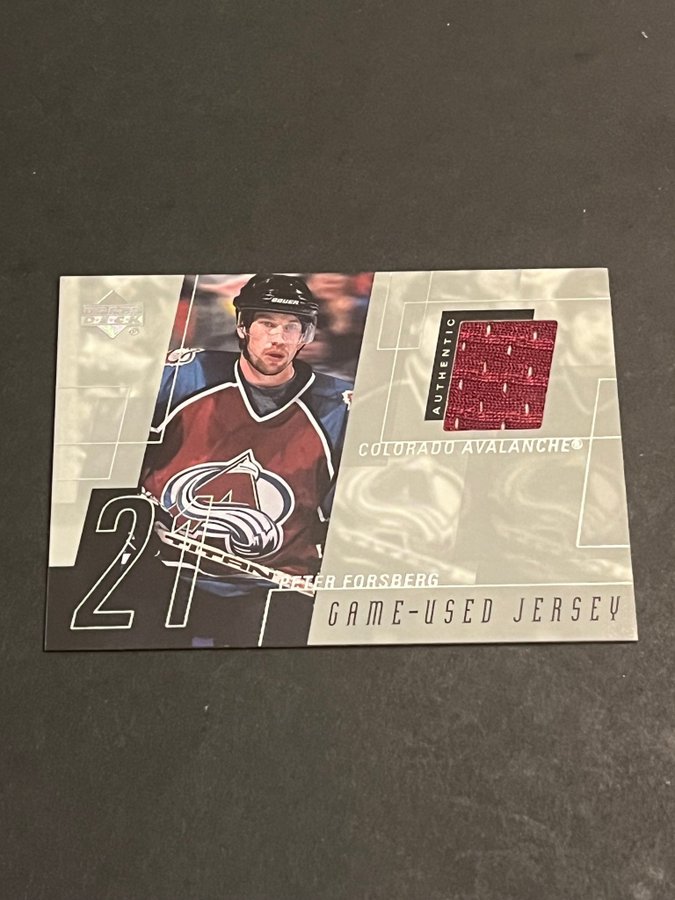PETER FORSBERG 2001 UPPER DECK SP GAME USED JERSEY