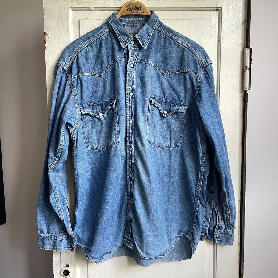 Vintage 1990 Levi's Western Denim Shirt | Size .. | Köp på Tradera