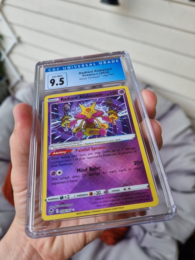 Pokémon Radiant Alakazam Silver Tempest 059/195 Rare Grade CGC Gem Mint  9.5!