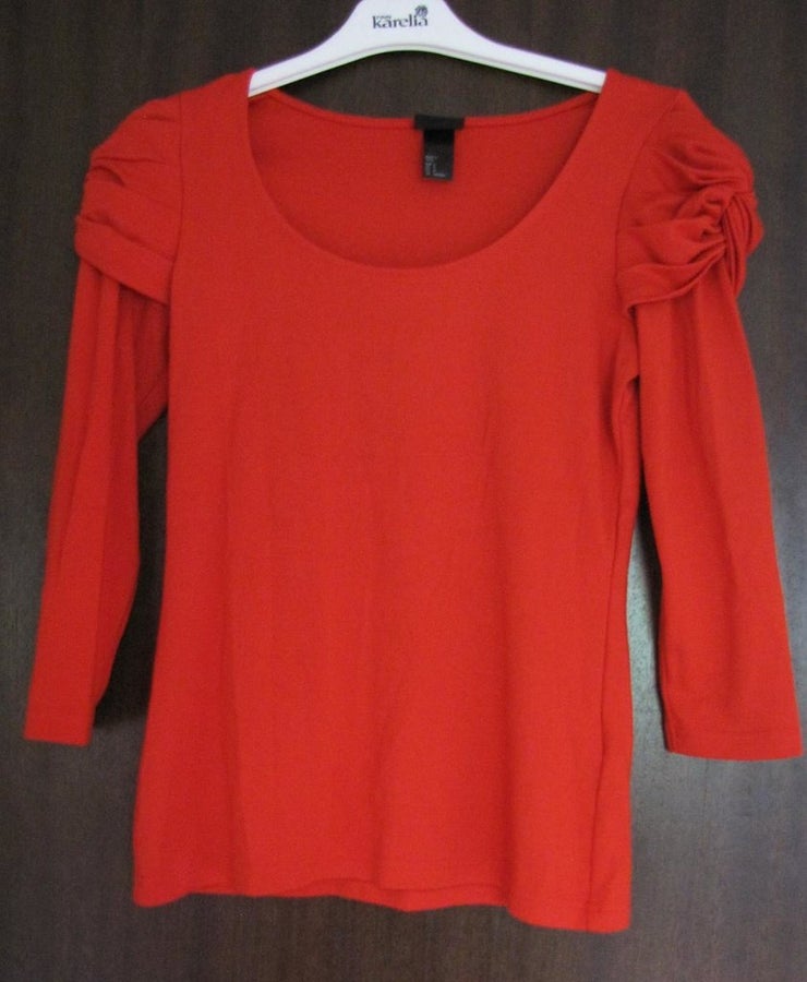 Röd långärmad topp puffärm H&M XS/S 34/36 Söt F.. | Köp på Tradera ...