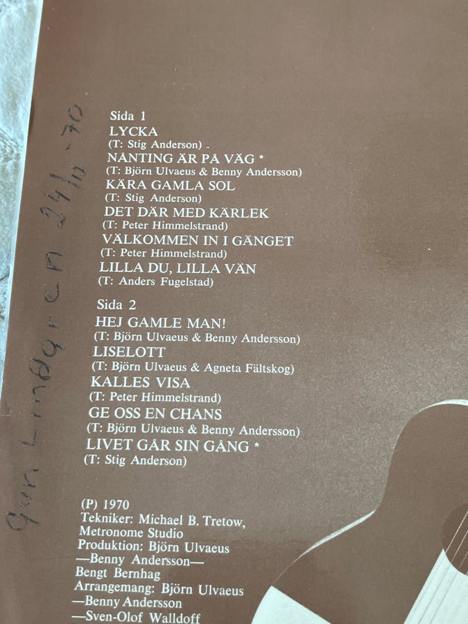 Lycka - Björn Ulvaeus & Benny Andersson (Vinyl) | Köp på Tradera