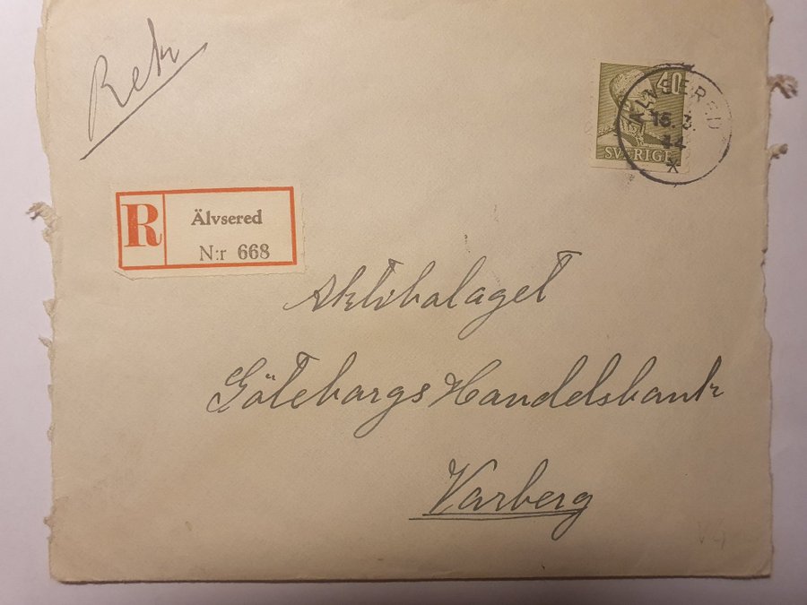 Rekommenderat Brev från Älvesered till Varberg | Köp på Tradera (577286549)