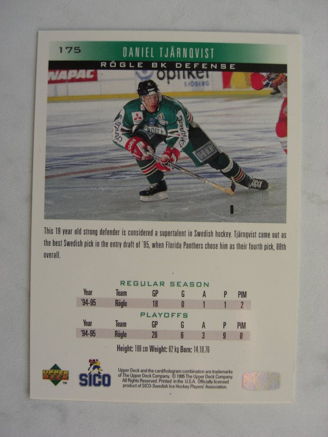 Daniel Tjärnqvist Rögle BK AUTOGRAF. HOCKEY Köp på Tradera (668616056)