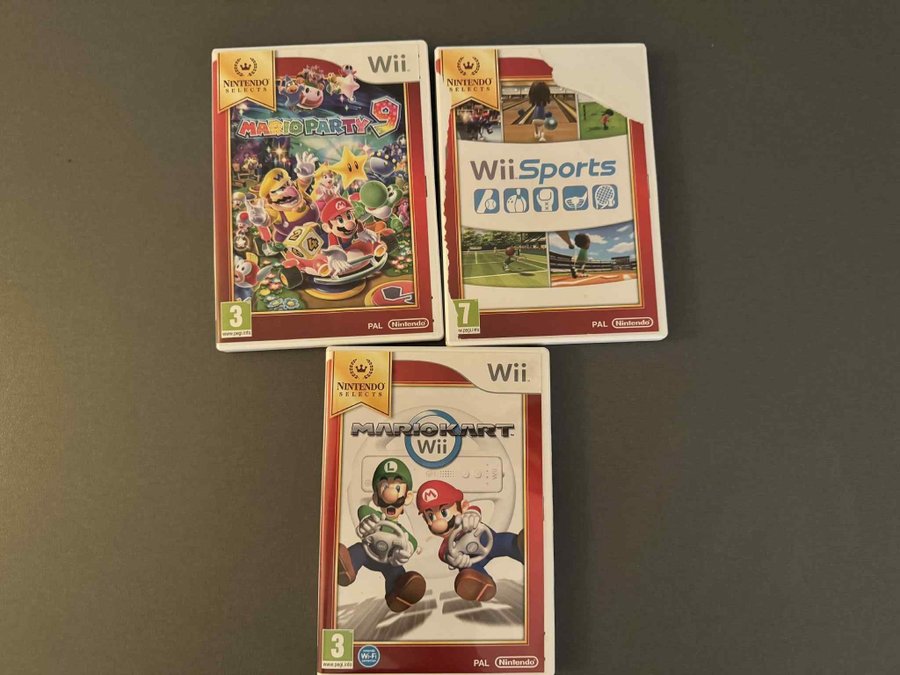 Wii Sports, Mario Party 9, Mario Kart Wii Köp på Tradera